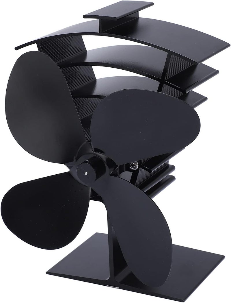 woobles 4 Blades Fireplace Fan, Heat Powered Stove Fan, Low Noise Fast Circulating Warm Air, Fireplace Fan for Wood/Log Burner/Fireplace - Image 3